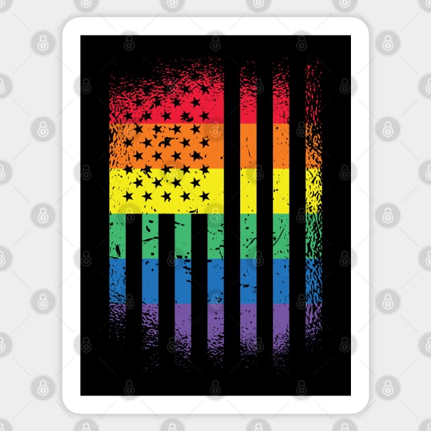 Pride American Flag Rainbow Flag Sticker by Kali Space